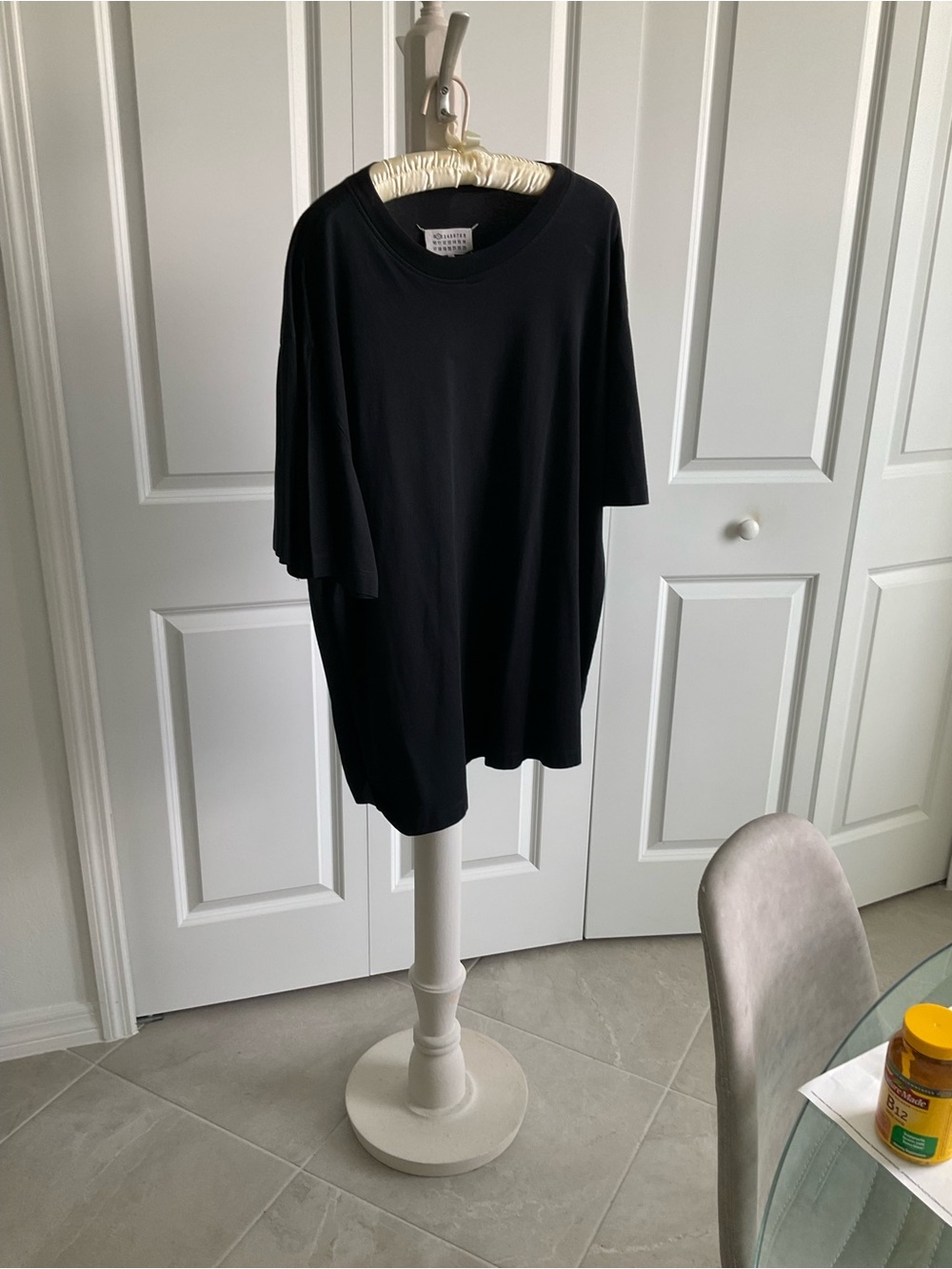 Madison Margiela women’s authentic 4 sleeve oversized black cotton tee.